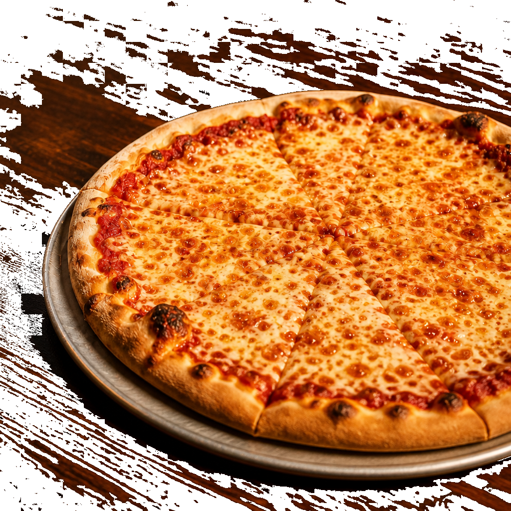 Fresh New York pizza hot from the oven